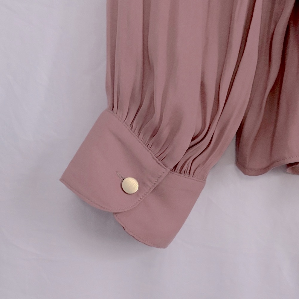 LOFT Mauve Blouse with Gold Buttons - Picture 6 of 9